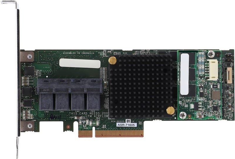 Zunate 71605 SAS RAID Controller Card 1GB Cache 6Gb / s PCIe X8 High Speed with 4-Port 8643 Expansion High Performance Array Card for Server Storage and Data Centers - Image 1