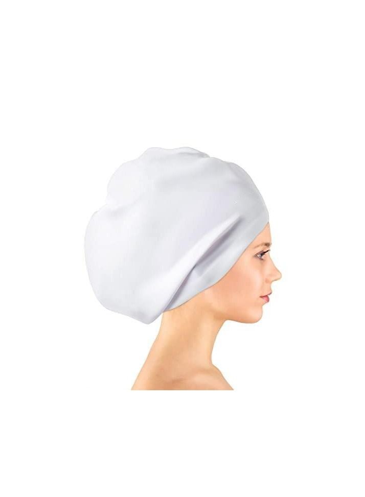 SYOSI Silicone Swim Cap for Women Men Extra Large Special Design Swimming Cap Waterproof Bathing Cap Swim Hat for Very Long Hair Braids Thick Curly Hair Keep Your Hair Dry - Image 1