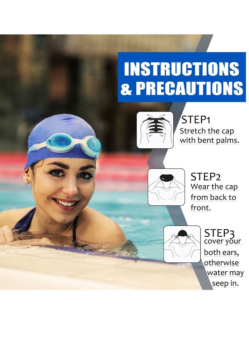 SYOSI Silicone Swim Cap for Women Men Extra Large Special Design Swimming Cap Waterproof Bathing Cap Swim Hat for Very Long Hair Braids Thick Curly Hair Keep Your Hair Dry - Image 4