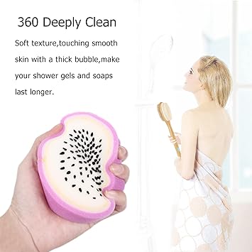 PACKOVE 4pcs Bath Sponges for Kids Bath Shower Sponge Exfoliating Shower Sponge Kids Bath Loofah Fruit Body Sponge Body Scrubber - Image 5