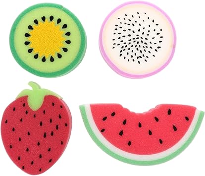 PACKOVE 4pcs Bath Sponges for Kids Bath Shower Sponge Exfoliating Shower Sponge Kids Bath Loofah Fruit Body Sponge Body Scrubber - Image 1