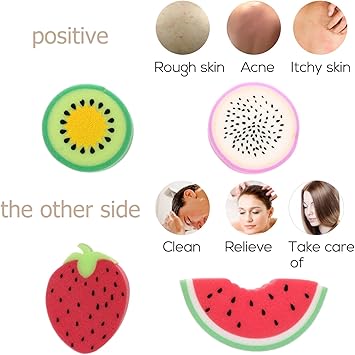 PACKOVE 4pcs Bath Sponges for Kids Bath Shower Sponge Exfoliating Shower Sponge Kids Bath Loofah Fruit Body Sponge Body Scrubber - Image 3