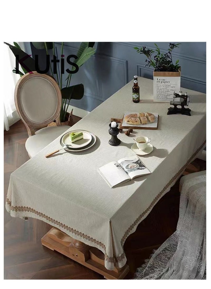 Kutis - Cotton Linen Table Runner Printed Tassel for Dining and Coffee Table 180 x 140 cm - Image 1