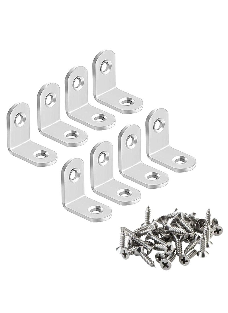 Rubik Corner Brace L Shaped Bracket, Stainless Steel Corner Code Decorative Joint Right Angle Bracket for Shelf Supports Fixing Wood Furniture Chair Table Cabinet Bed with Screws (30x30x16mm)  - Image 1