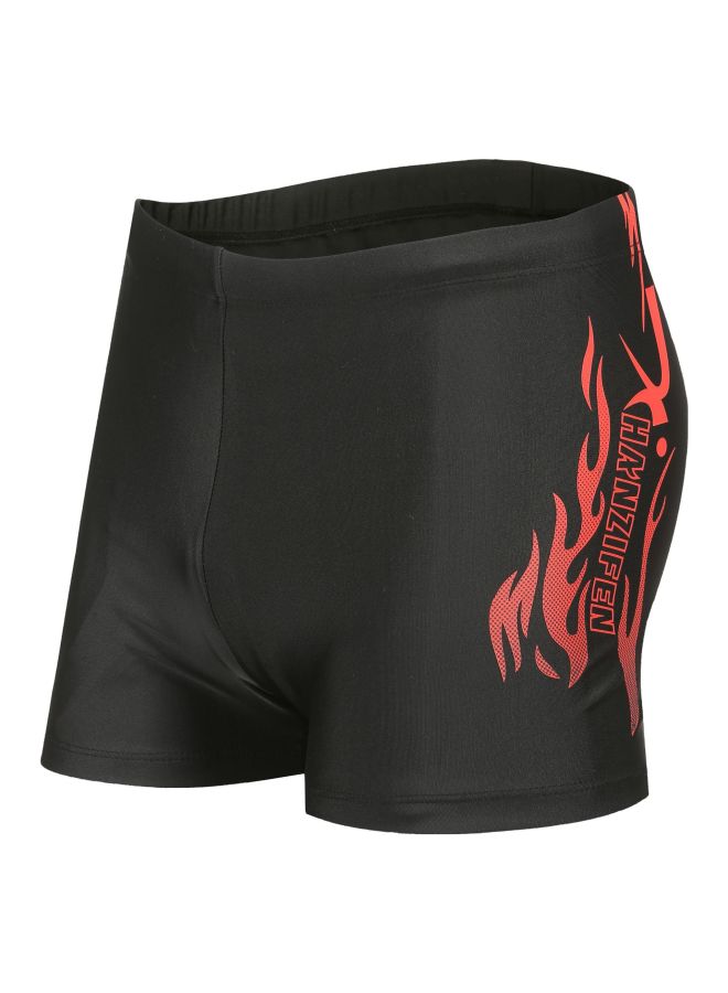Customized Men's Swimming Trunks Polyester Black Gauze Non-fading Men's Swimming Trunks Boxer Adult Swimming Cap Quick-drying Suit