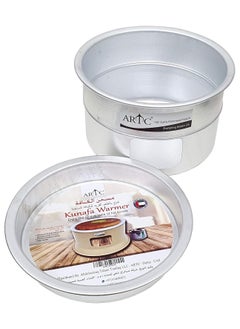 ARTC ARTC Portable Kunafa Warming Stand - Arabic Turkish Sweet Kunafa Dish - Cooking and Serving Dishes with a Diameter of 34 cm - Silver Aluminum Kunafa Heater  - Image 3