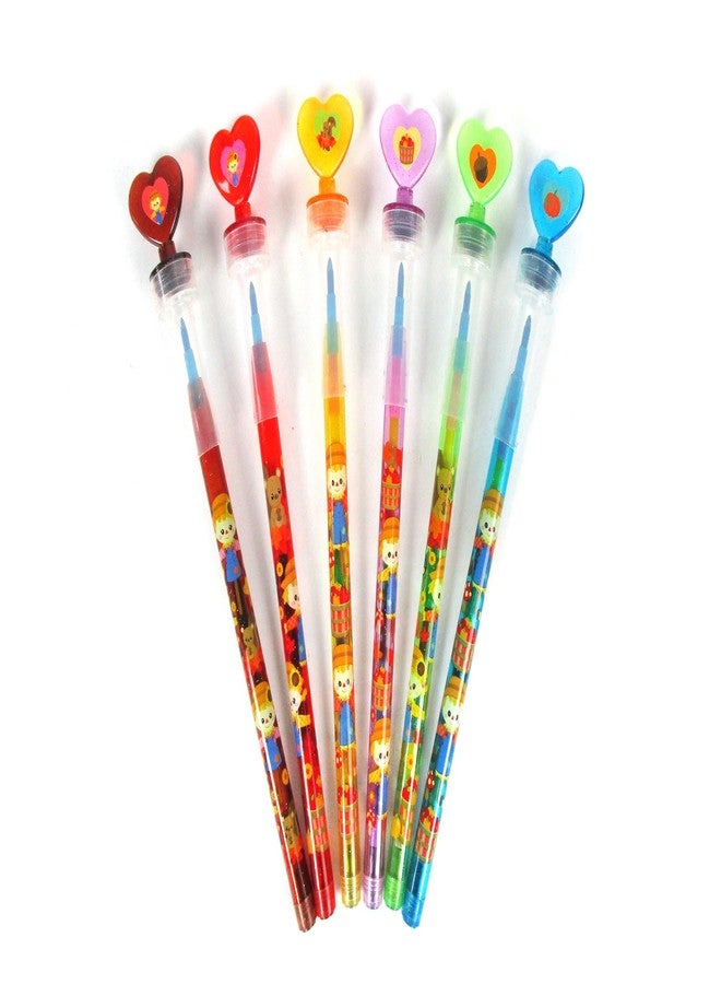 TINYMILLS 24 Pcs Fall Harvest Thanksgiving 2 in 1 Stackable Stacking Crayon with Extra Stamper Topper, Kids Party Favors, Goodie Bag Stuffers, Classroom Rewards, Prizes - Image 2