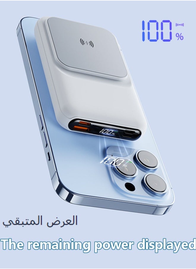 سومكايل - بنك طاقة صغير محمول بقدرة 10000 مللي أمبير في الساعة 22.5 وشحن سريع مع كابل إخراج من النوع C وLightning، أسود 10000 mAh - Image 1