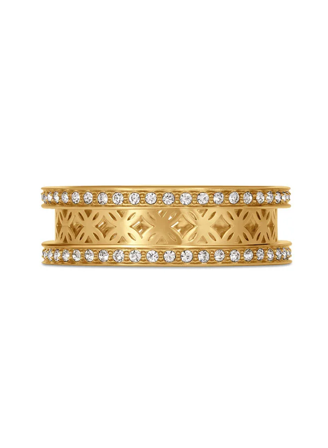 CERRUTI 1881 Elettra Gold Ring with Crystal Cut-Out Flower Design for Women 56MM