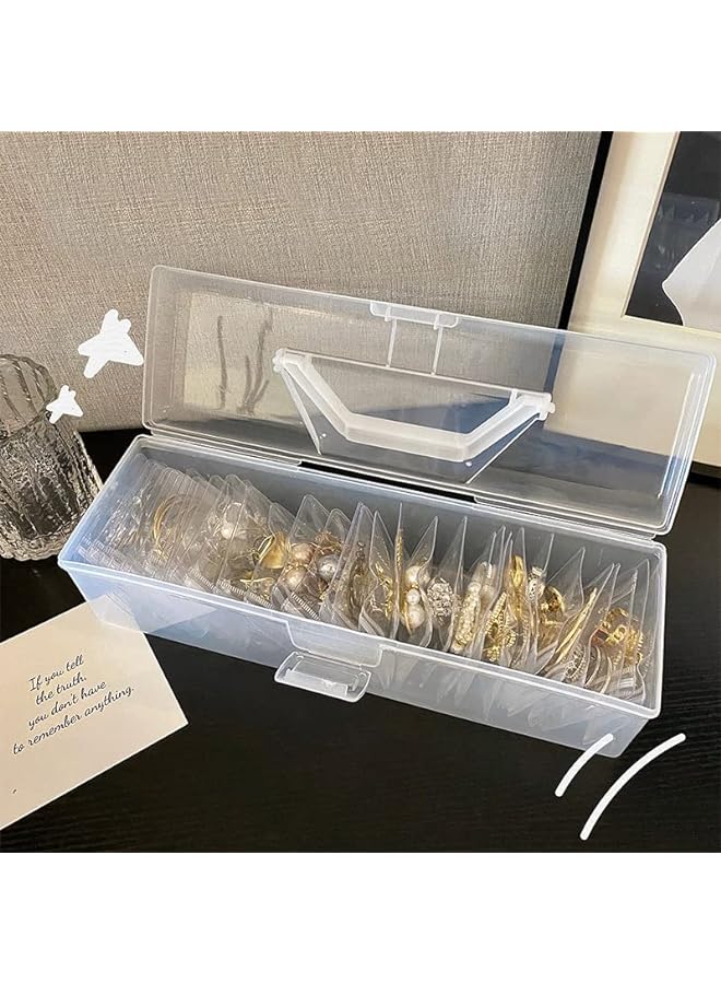 KASTWAVE Portable Jewelry Box For Women Travel Jewelry Organizer, Transparent Portable Jewelry Storage Box for Necklace Earring Rings Jewelry Holder Case - Image 1