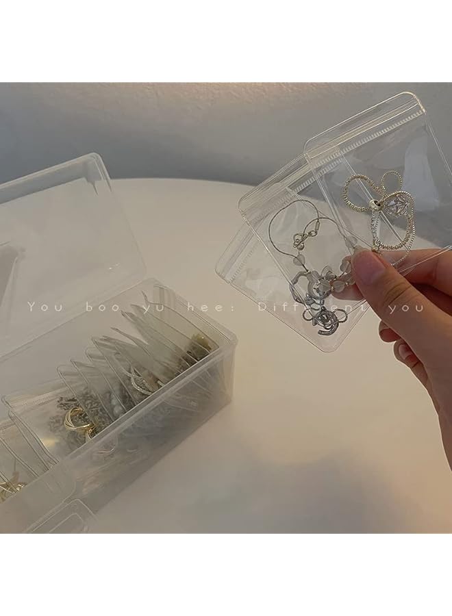 KASTWAVE Portable Jewelry Box For Women Travel Jewelry Organizer, Transparent Portable Jewelry Storage Box for Necklace Earring Rings Jewelry Holder Case - Image 2