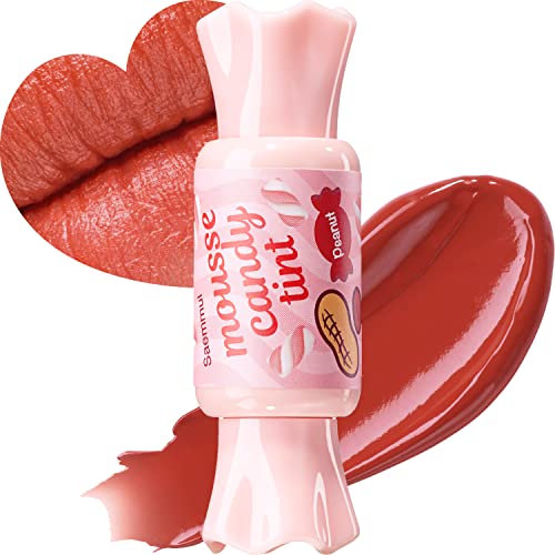 THESAEM Saemmul Mousse Candy Tint 9 Peanut Mousse High Pigment Matte Finish Long Lasting Lip Stain with Honey Extracts to Hydrate Lips Weightless SmudgeProof 03 floz