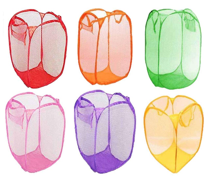 Kuber Industries Pack of 6 Nylon Mesh Laundry Basket, 20 LTR,CTKNEW218 - Image 1