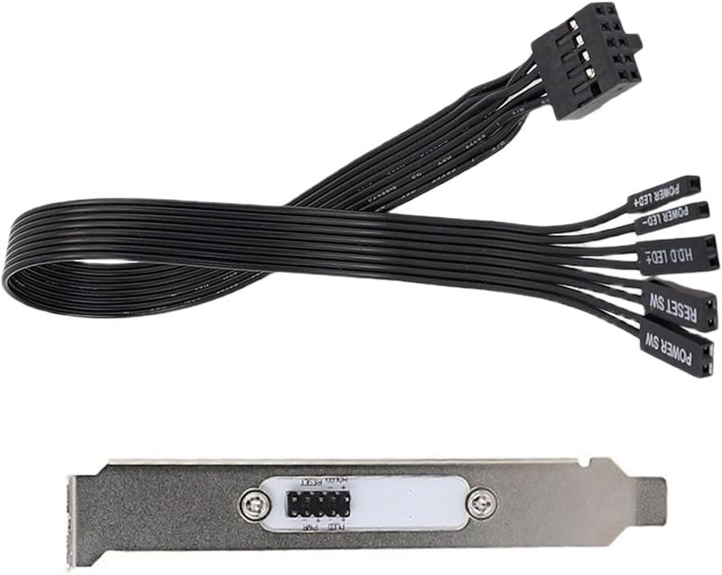 Black PC External Power Switch Extension Cord Metal Mounting Bracket for Case Modifications - Image 4