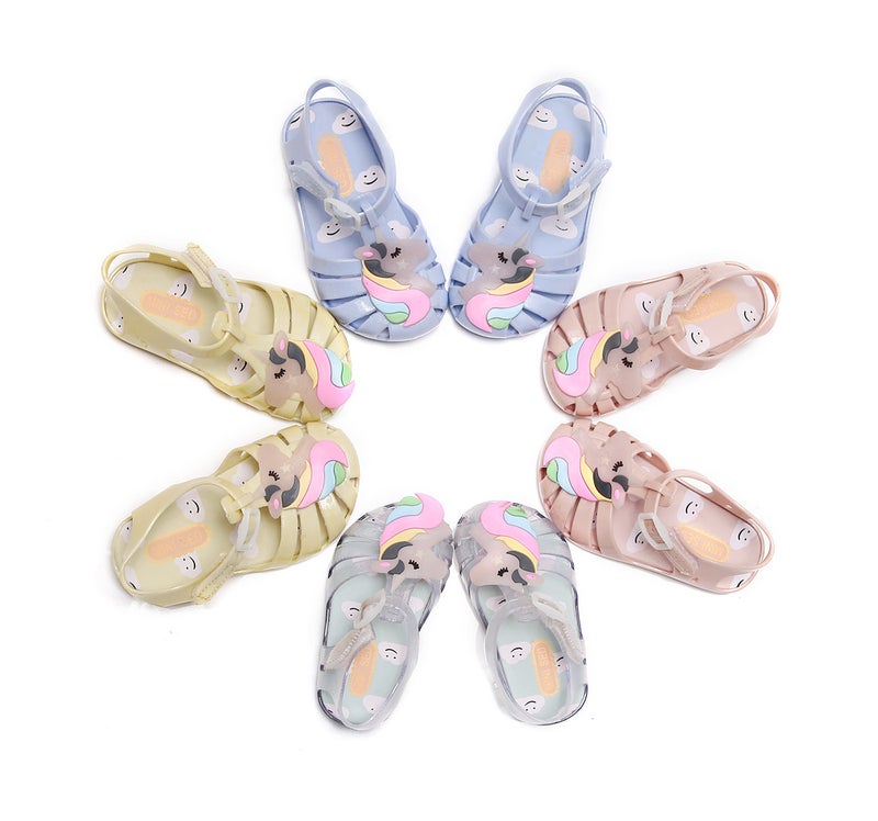Mini sed2022 Summer New Unicorn Jelly Children''s Shoes in stock Free Hair Lazada Shrimp Wish - Image 2