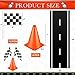 Remagr 26Pcs Race Car Party Decoration Include 1 Welcome Fans Backdrop 8 Mini Traffic Safety Cones 16 Racing Checkered Flags Long Racetrack Floor Running Mat for Theme Birthday Supplies - Image 4