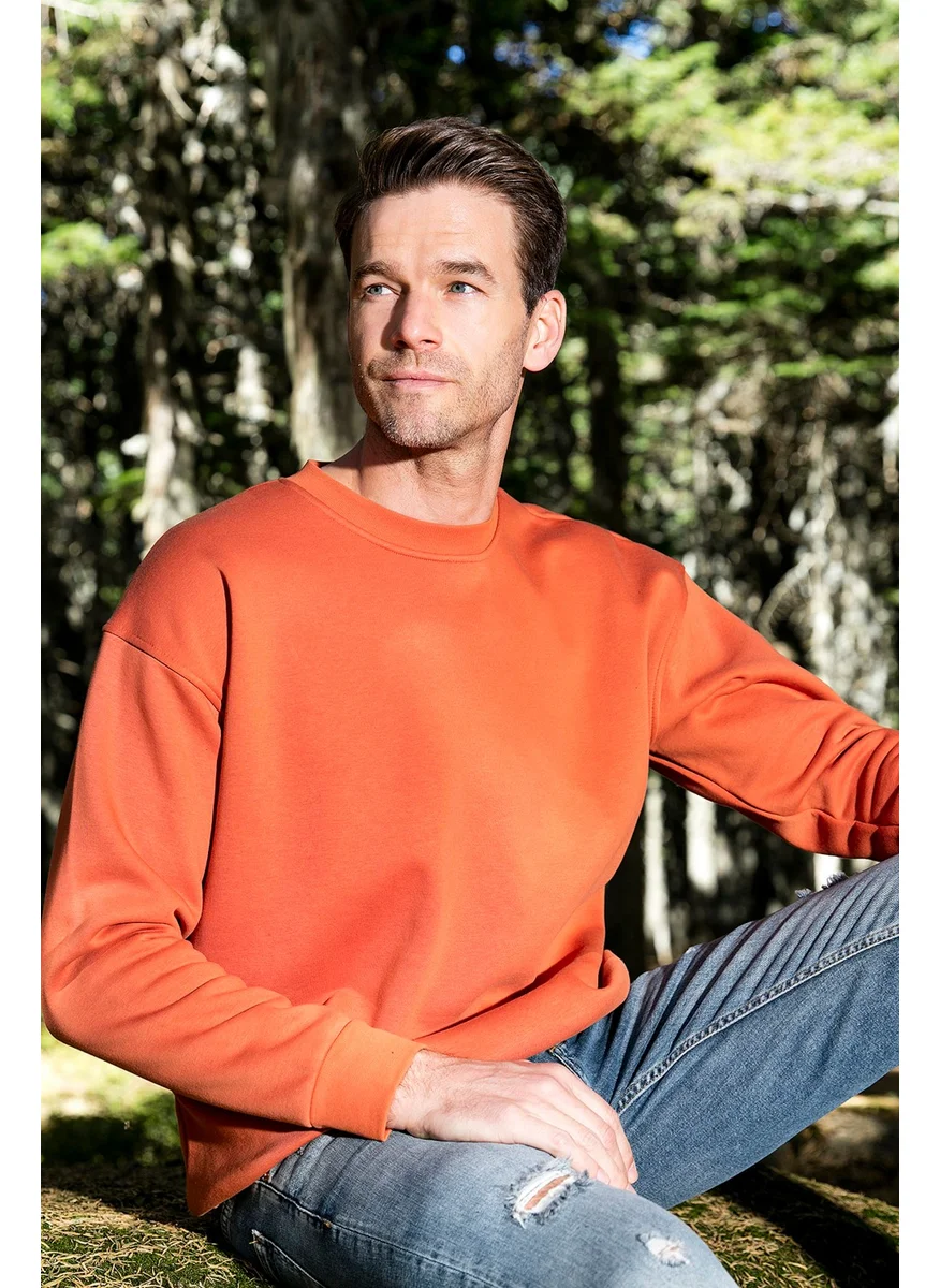 بوراتي Regular Fit Crew Neck Cotton Fuzzy Soft Lined Sweat Men's Sweat 5905255