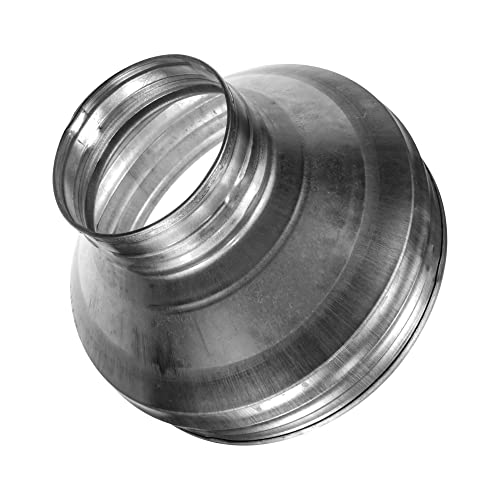 Vent Systems 8" to 4" Inch Duct Reducer Adapter – Galvanized Steel HVAC Transition Fitting – Heavy-Duty Cone Connector for Round Pipe – For Ventilation Systems, Exhaust Setups, Indoor Ducting Projects - Image 1