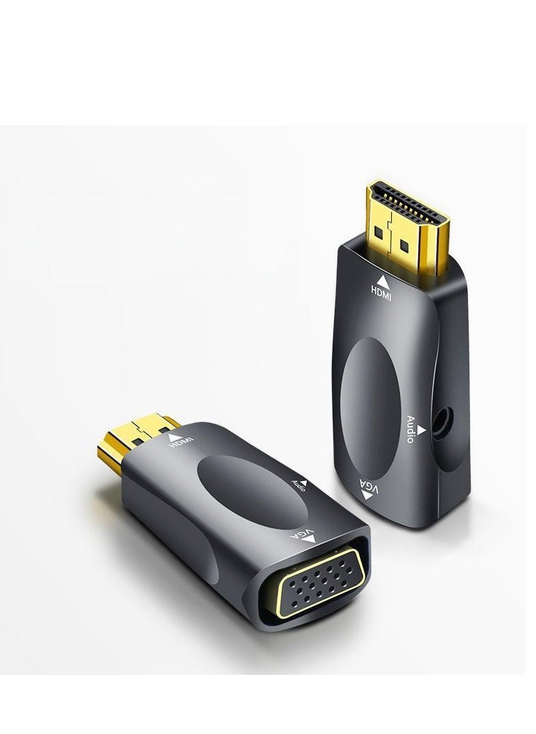 ماركة غير محددة محول HDMI ذكر إلى VGA أنثى مع دعم الصوت - محول فيديو بدقة 1080 بكسل لأجهزة الكمبيوتر المحمول والكمبيوتر الشخصي وصندوق التلفزيون ووحدة التحكم في الألعاب إلى شاشة VGA وجهاز العرض والتلفزيون - مزامنة الصوت والفيديو، التوصيل والتشغيل، أسود، كابل متضمن  - Image 2