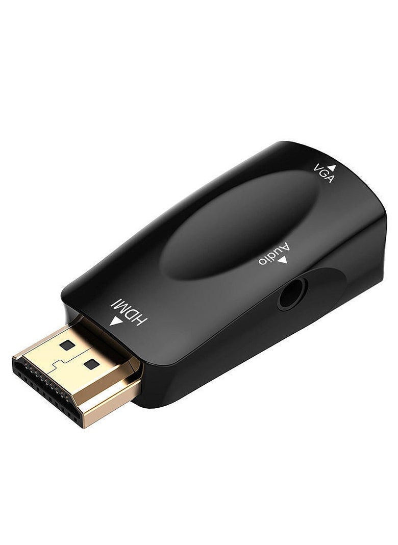 ماركة غير محددة محول HDMI ذكر إلى VGA أنثى مع دعم الصوت - محول فيديو بدقة 1080 بكسل لأجهزة الكمبيوتر المحمول والكمبيوتر الشخصي وصندوق التلفزيون ووحدة التحكم في الألعاب إلى شاشة VGA وجهاز العرض والتلفزيون - مزامنة الصوت والفيديو، التوصيل والتشغيل، أسود، كابل متضمن  - Image 3