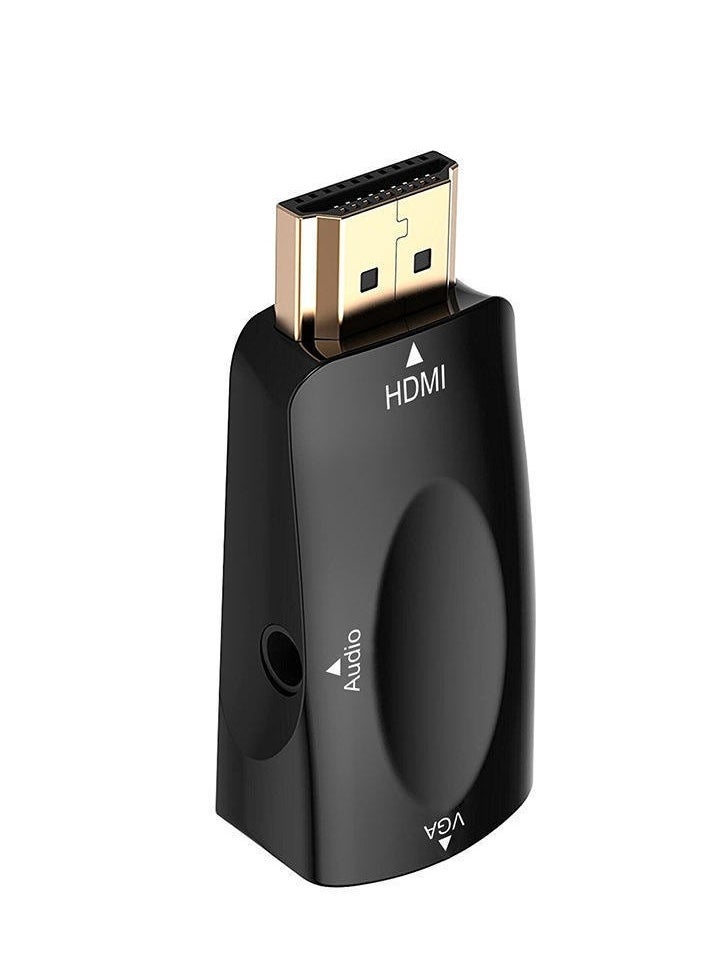 ماركة غير محددة محول HDMI ذكر إلى VGA أنثى مع دعم الصوت - محول فيديو بدقة 1080 بكسل لأجهزة الكمبيوتر المحمول والكمبيوتر الشخصي وصندوق التلفزيون ووحدة التحكم في الألعاب إلى شاشة VGA وجهاز العرض والتلفزيون - مزامنة الصوت والفيديو، التوصيل والتشغيل، أسود، كابل متضمن  - Image 5