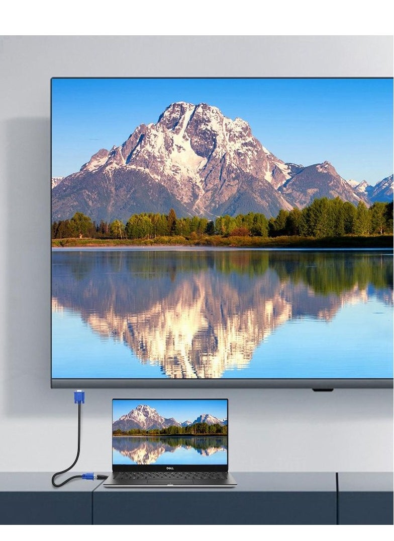ماركة غير محددة - محول HDMI ذكر إلى VGA أنثى مع دعم الصوت - محول فيديو بدقة 1080 بكسل لأجهزة الكمبيوتر المحمول والكمبيوتر الشخصي وصندوق التلفزيون ووحدة التحكم في الألعاب إلى شاشة VGA وجهاز العرض والتلفزيون - مزامنة الصوت والفيديو، التوصيل والتشغيل، أسود، كابل متضمن - Image 1