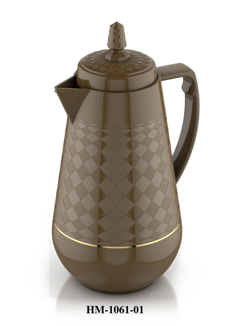 Home Master Golden 1-liter tea thermos set from home master – Elegant design with a double thermal insulation to keep hot and cold for long hours. 