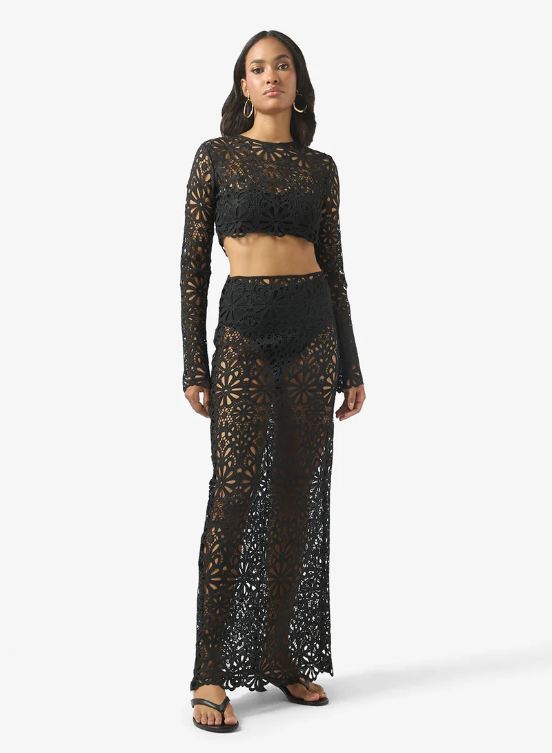 Soleira Lace Crop Top & Skirt Set