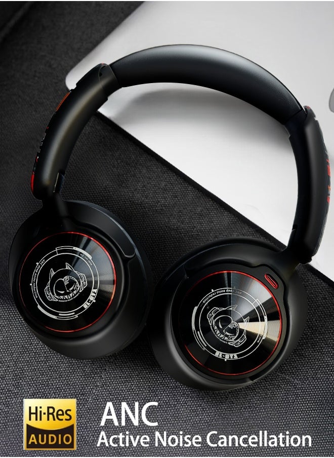EL-GT1 Hybrid active noise-cancelling headphones, 125 hours of playback time, Bluetooth wireless/wired connection mode, fast charging, suitable for MAC, PC, Android,iphone, Windows and all compatible devices with Bluetooth