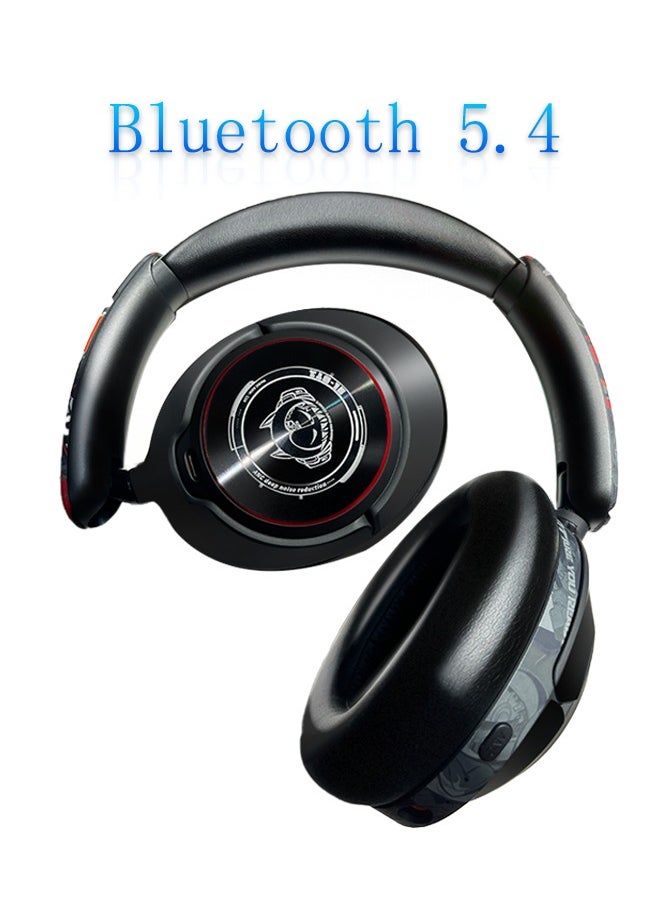 EL-GT1 Hybrid active noise-cancelling headphones, 125 hours of playback time, Bluetooth wireless/wired connection mode, fast charging, suitable for MAC, PC, Android,iphone, Windows and all compatible devices with Bluetooth