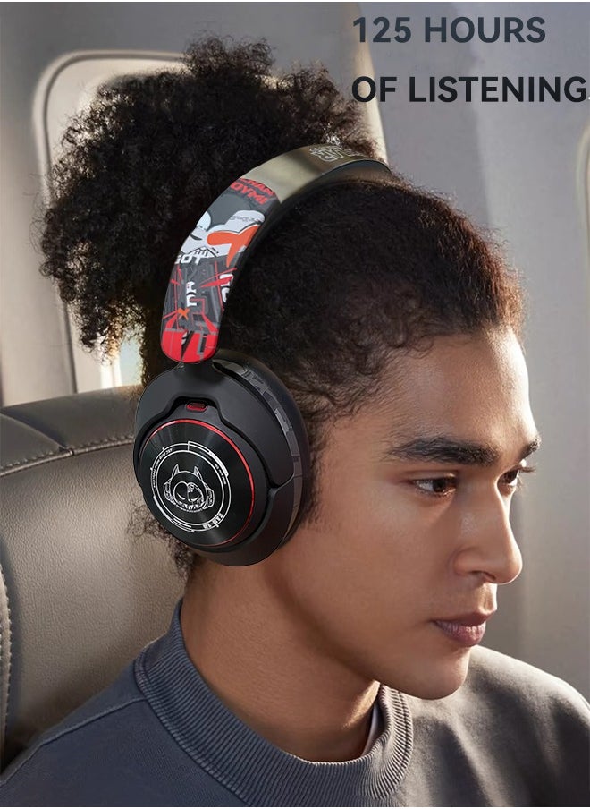EL-GT1 Hybrid active noise-cancelling headphones, 125 hours of playback time, Bluetooth wireless/wired connection mode, fast charging, suitable for MAC, PC, Android,iphone, Windows and all compatible devices with Bluetooth