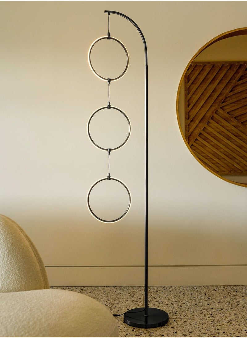 Onelight Creative Three-Circle Floor Lamp For Home Bedroom and Living Room Adjustable White Light and Warm Light with Foot Switch LED 24W  - Image 4