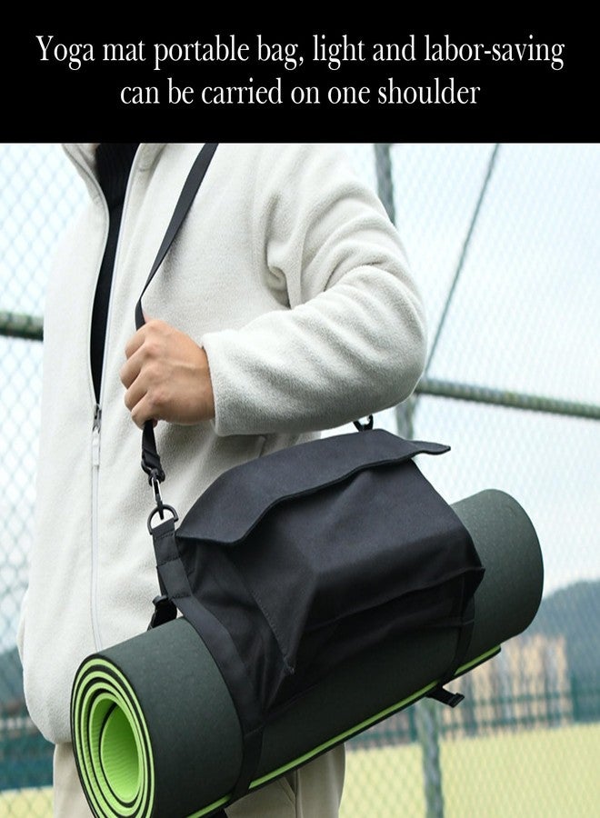 LUEXBOX Yoga Mat Bag with Liner Partition Storage Pockets, Oxford Cloth Yoga Pat Carrier with Large Zipper Pocket, Adjustable Shoulder Strap Yoga Rug Carrying Bag for Women (Black) - Image 2
