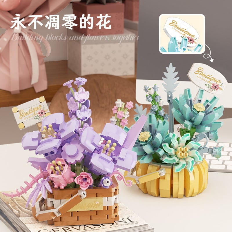 Weigao Micro Particles Assembled Creative Toys Building Blocks P1246-P1269 Flower Series Dropshipping - Image 4