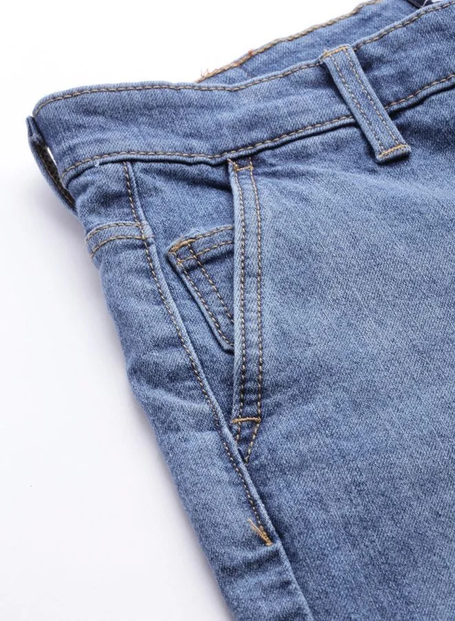 شركة المرآب الهندية Men Slim Fit Solid Mid-Rise Stretchable Jeans