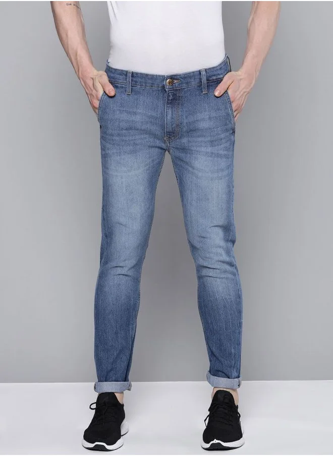 The Indian Garage Co Men Slim Fit Solid Mid-Rise Stretchable Jeans
