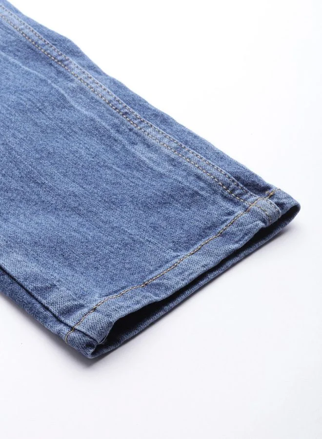 شركة المرآب الهندية Men Slim Fit Solid Mid-Rise Stretchable Jeans