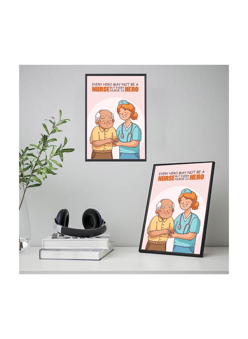 PRINTSHOP4ME - Nurse Day Photo Frames-A4 Size Portrait White Frame Inspirational Designs Printed-Nursing Quotes Poster For Appreciation Gift And Thank You Gift-Nurse Gift Idea For Student Graduation - Image 1