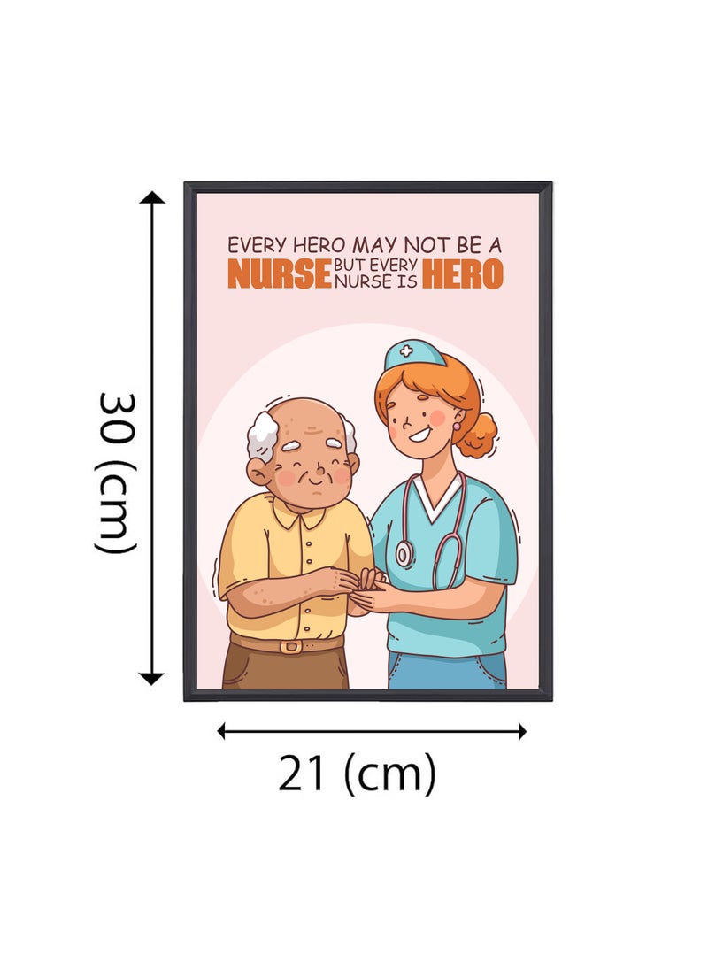 PRINTSHOP4ME - Nurse Day Photo Frames-A4 Size Portrait White Frame Inspirational Designs Printed-Nursing Quotes Poster For Appreciation Gift And Thank You Gift-Nurse Gift Idea For Student Graduation - Image 1