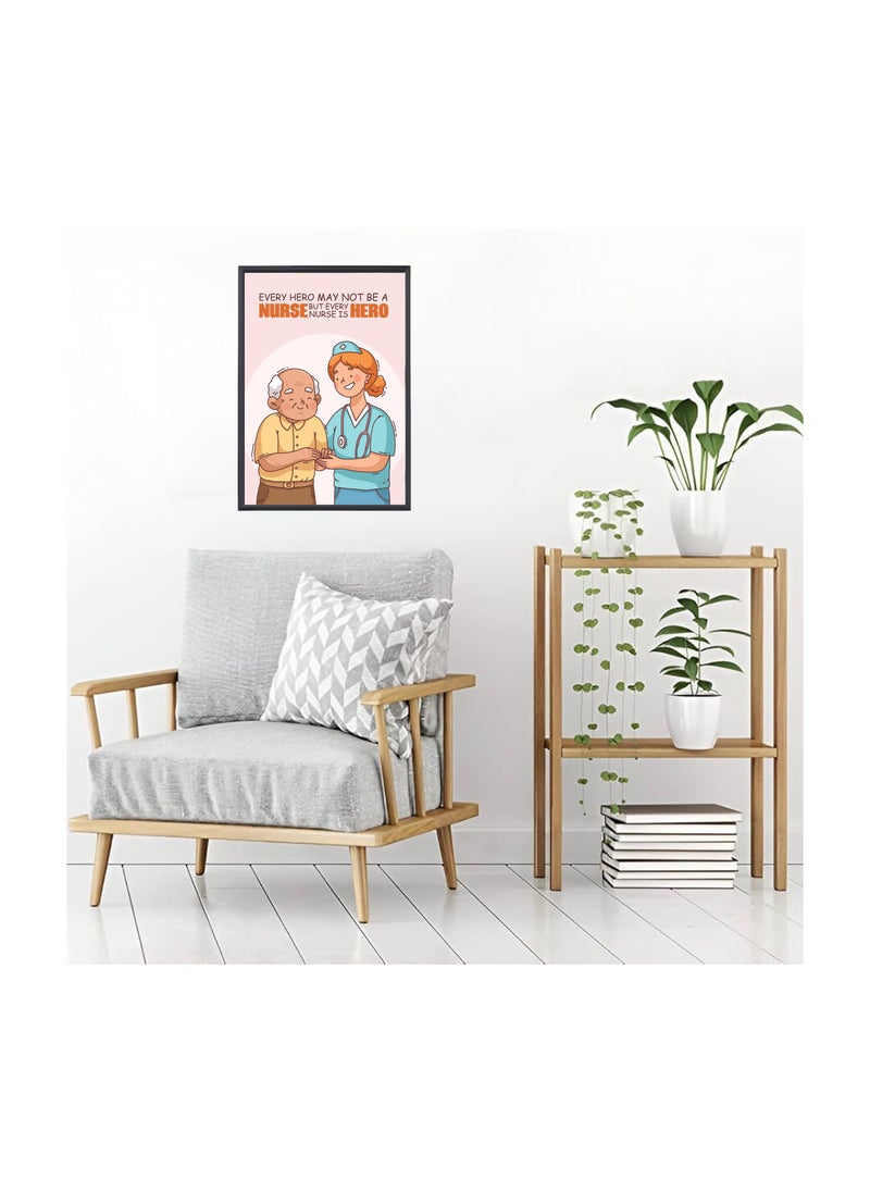 PRINTSHOP4ME - Nurse Day Photo Frames-A4 Size Portrait White Frame Inspirational Designs Printed-Nursing Quotes Poster For Appreciation Gift And Thank You Gift-Nurse Gift Idea For Student Graduation - Image 1