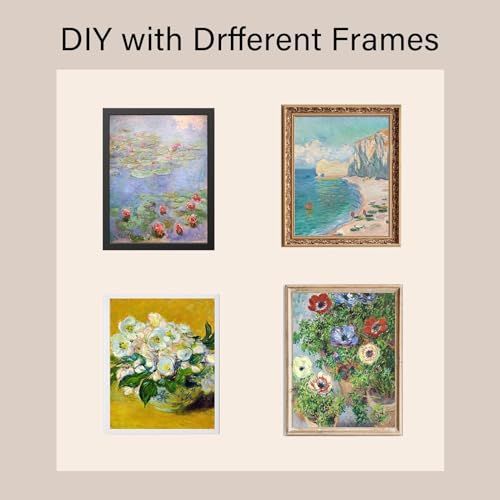 KBKBART Claude Monet Eclectic Wall Art, Monet Prints for Wall Decor, Eclectic Home Decor Canvas Impressionist Painting, Monet Water Lilies Exhibition Poster for Room Aesthetic, Classic Monet Gallery Art Prints Maximalist Decor - UNFRAMED - Image 4