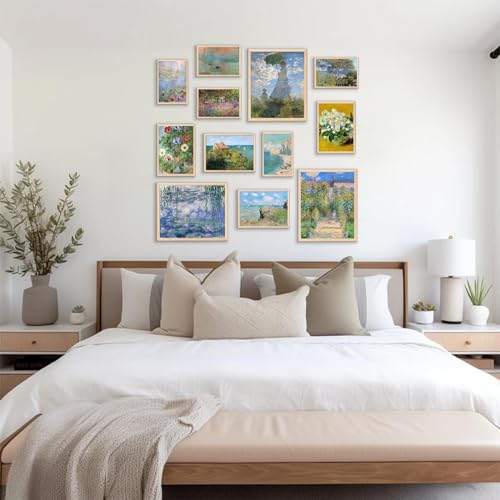 KBKBART Claude Monet Eclectic Wall Art, Monet Prints for Wall Decor, Eclectic Home Decor Canvas Impressionist Painting, Monet Water Lilies Exhibition Poster for Room Aesthetic, Classic Monet Gallery Art Prints Maximalist Decor - UNFRAMED - Image 5