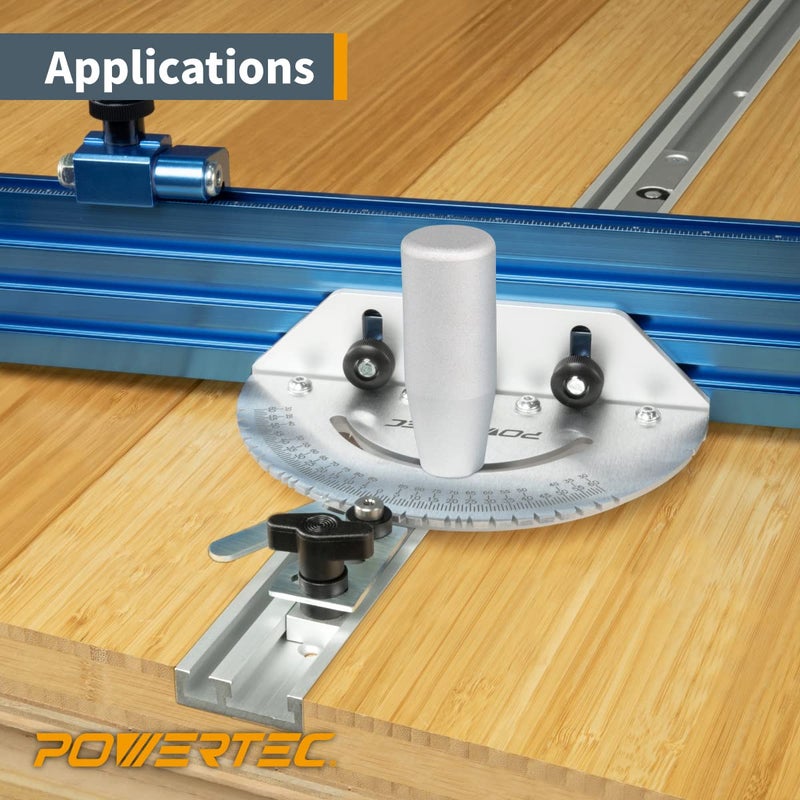 POWERTEC 71359 Aluminum Combo T-Track Miter Track for Woodworking | 32â€ Dual Track Rail, Aluminum Grey - Image 5