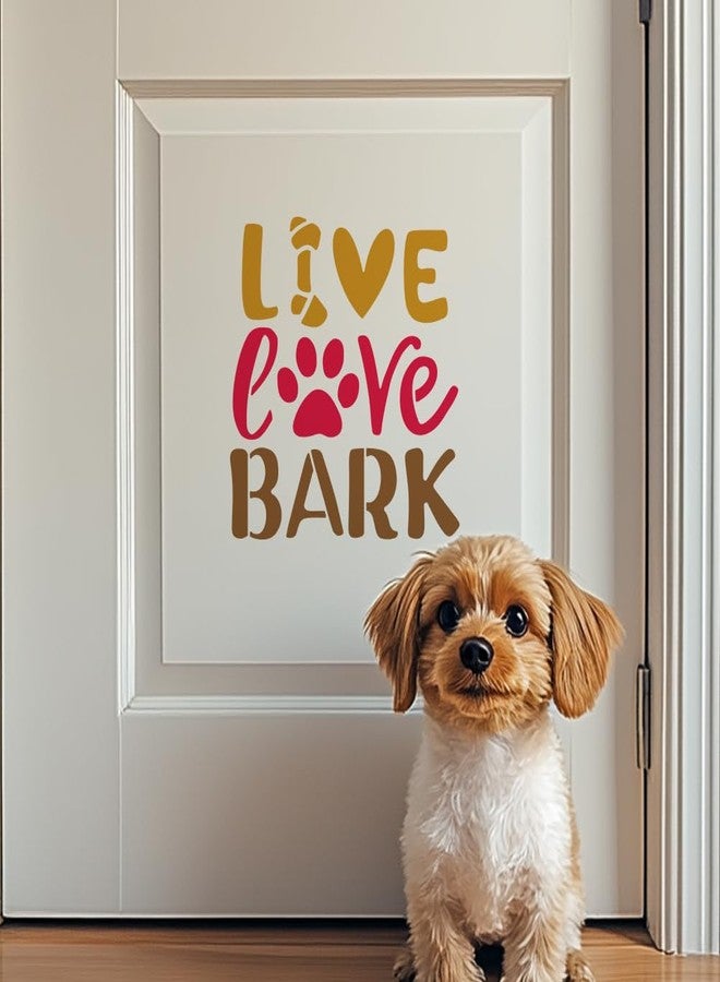 MAYJOYDIY 9Pcs Dog Paw Print Stencil 5.9×5.9inch Cute Puppy Painting Stencils Reusable Love Mom Bark Template DIY Craft for Painting on Wood Furniture Canvas Wall Decoration - Image 5
