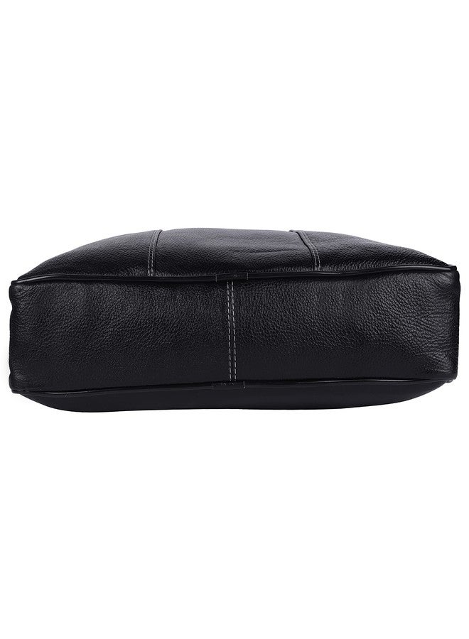 TAURUS Genuin Leather 16 Inch Laptop Messenger Bag For Office Use (BLACK) - Image 4