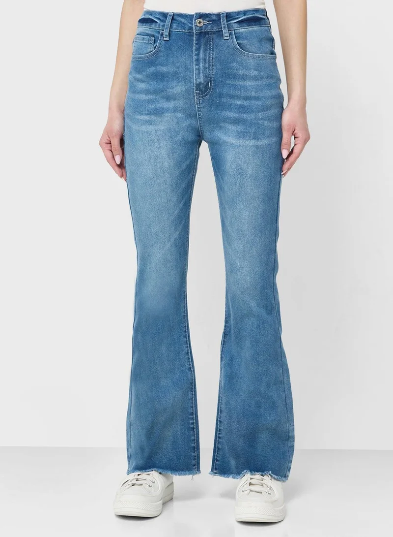 Ginger blue High Rise Bootcut Jeans for Women | Best Price UAE