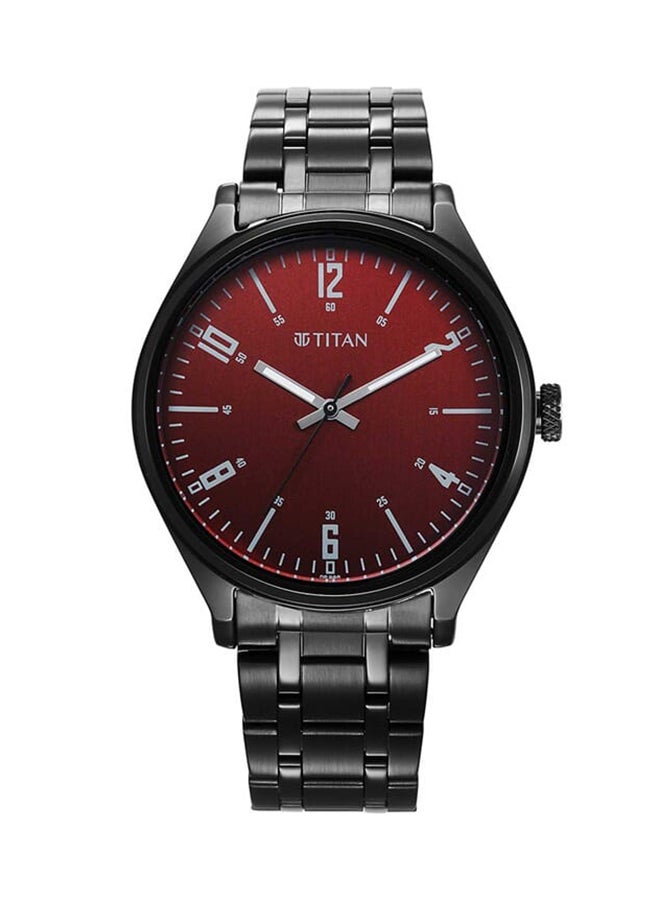 Titan Wrist Wit Quartz Analog Brown Dial Stainless Steel Strap Watch for Men - Image 1