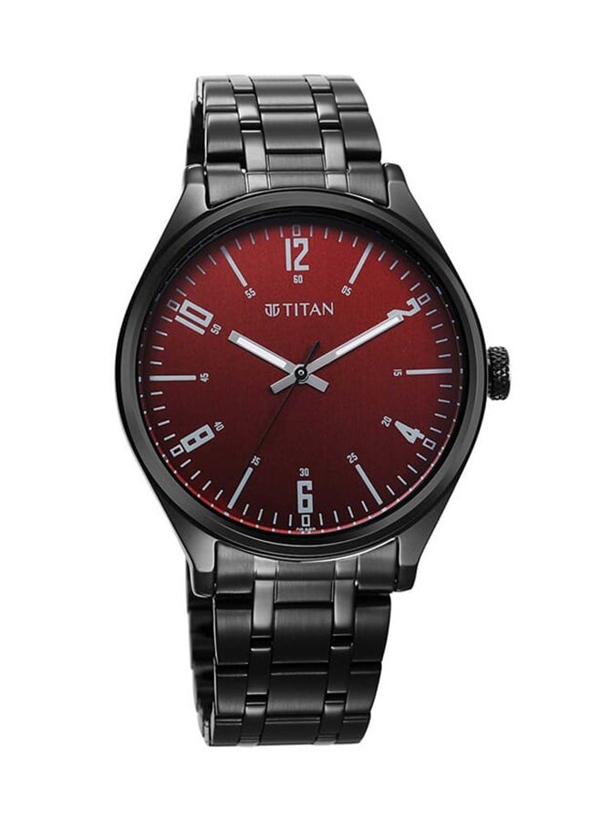 Titan Wrist Wit Quartz Analog Brown Dial Stainless Steel Strap Watch for Men - Image 2