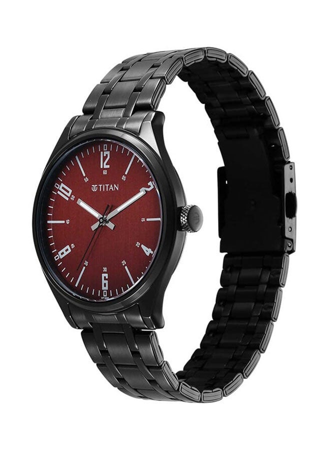 Titan Wrist Wit Quartz Analog Brown Dial Stainless Steel Strap Watch for Men - Image 3