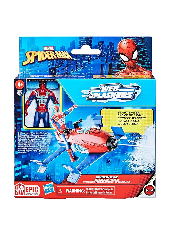 SPIDERMAN Epic Hero Series Web Splashers Jet Splasher Playset With Action Figure And Vehicle F8967 - Image 2